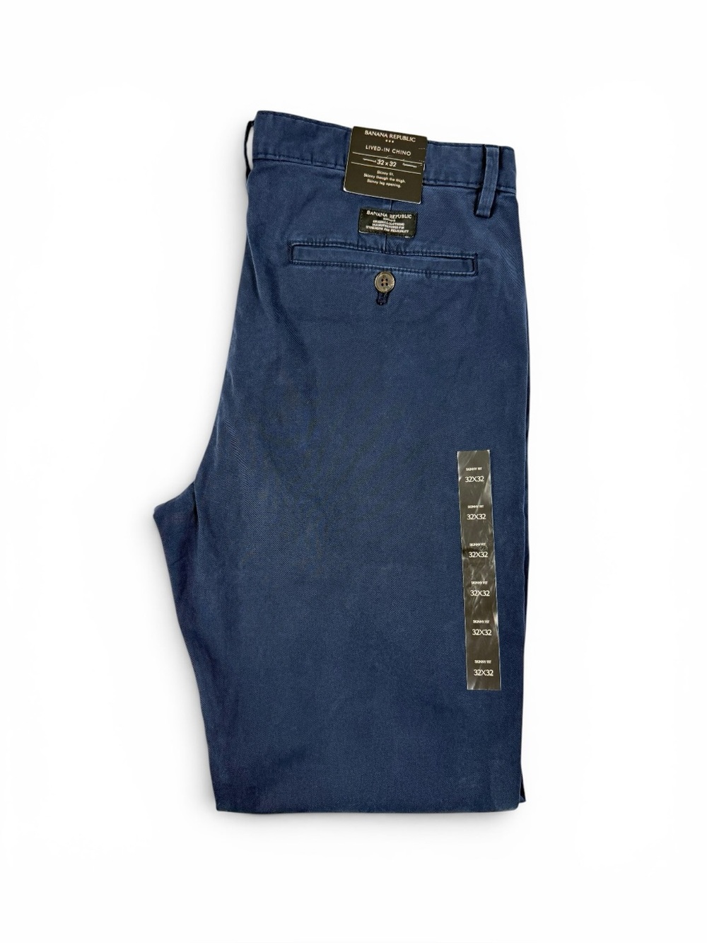 Banana Republic NWT Lived-In Skinny Chino Pants Navy Men’s 32x32